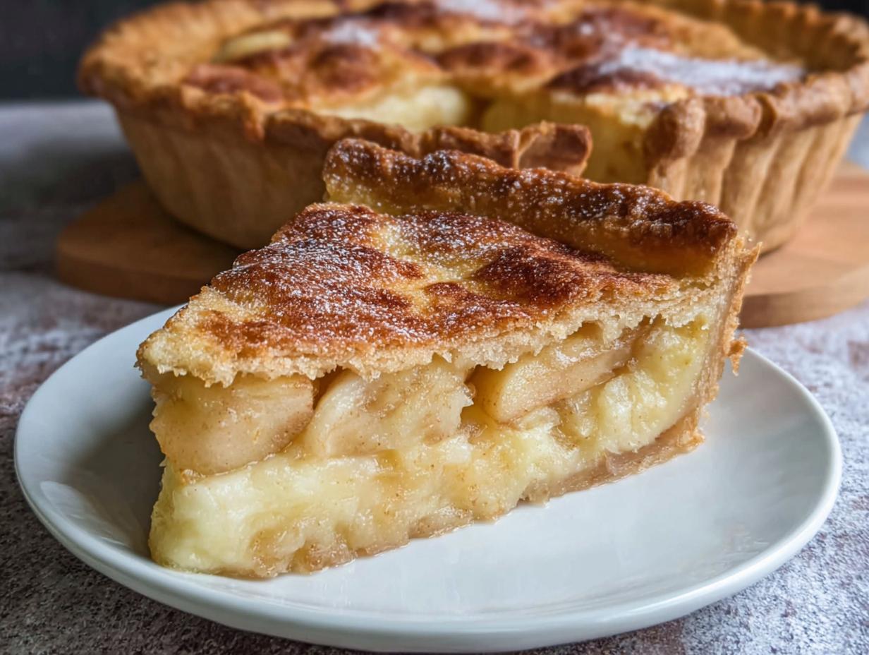 Delicious Apple Buttermilk Custard Pie 1 - Apple Buttermilk Custard Pie - main visual representation