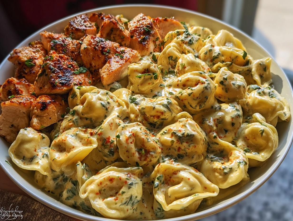 Creamy Velveeta Chicken Tortellini