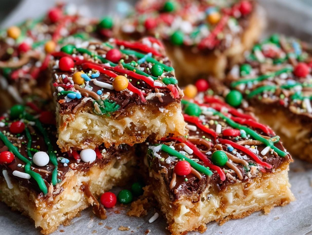 Elf Spaghetti Cookie Bars