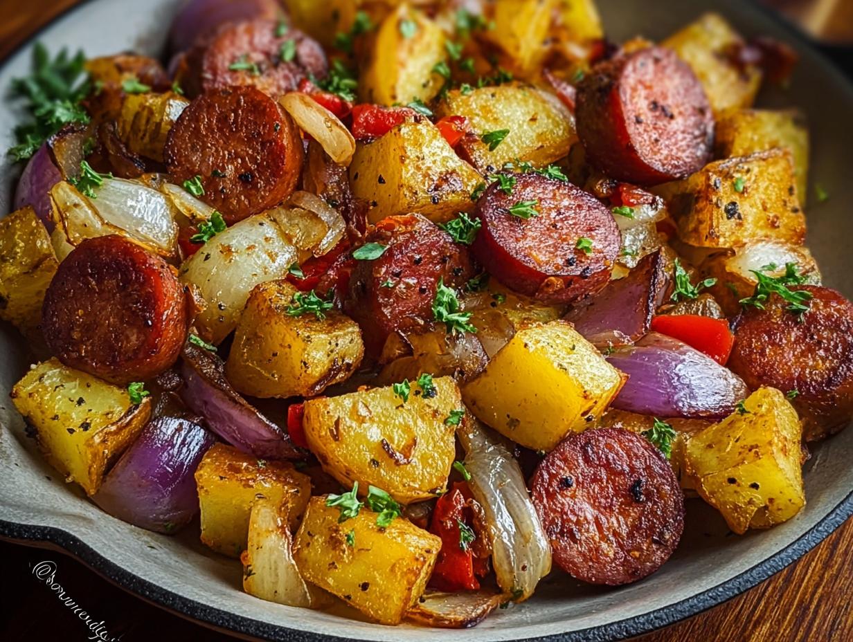 Fried Potatoes Onions Smoked