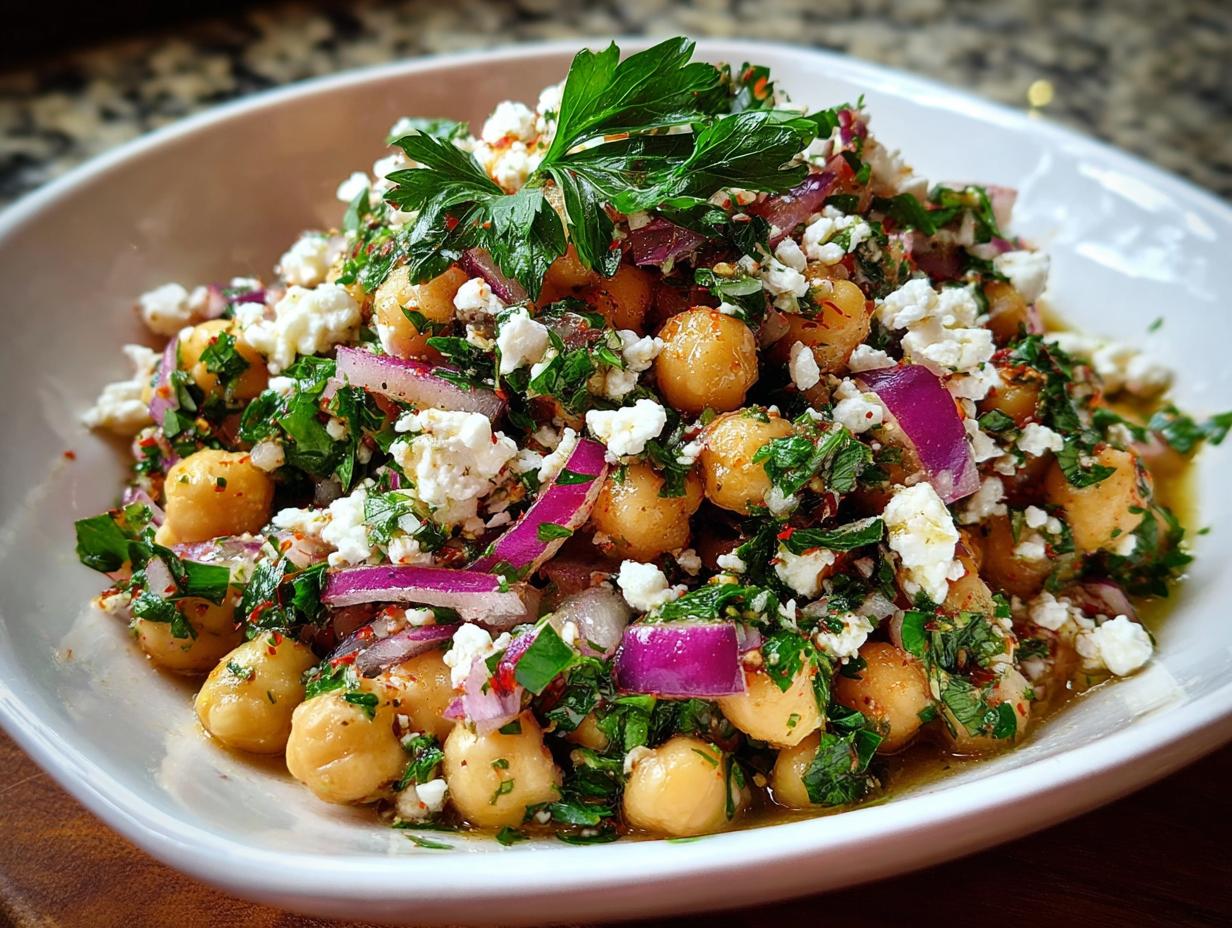 Lemony Chickpea Feta Salad