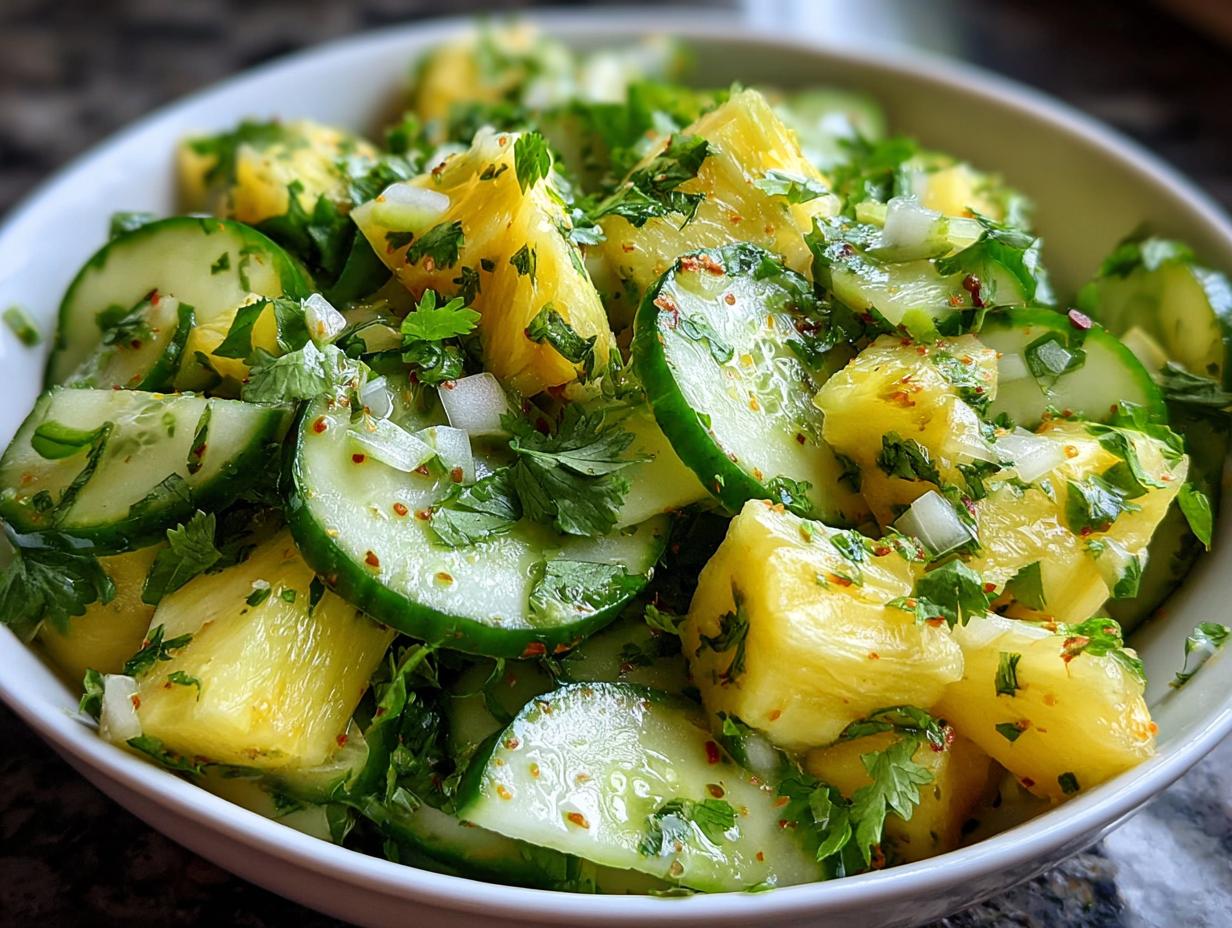 Pineapple Cucumber Lime Salad: 1 Tropical Taste - Pineapple Cucumber Lime Salad - additional detail