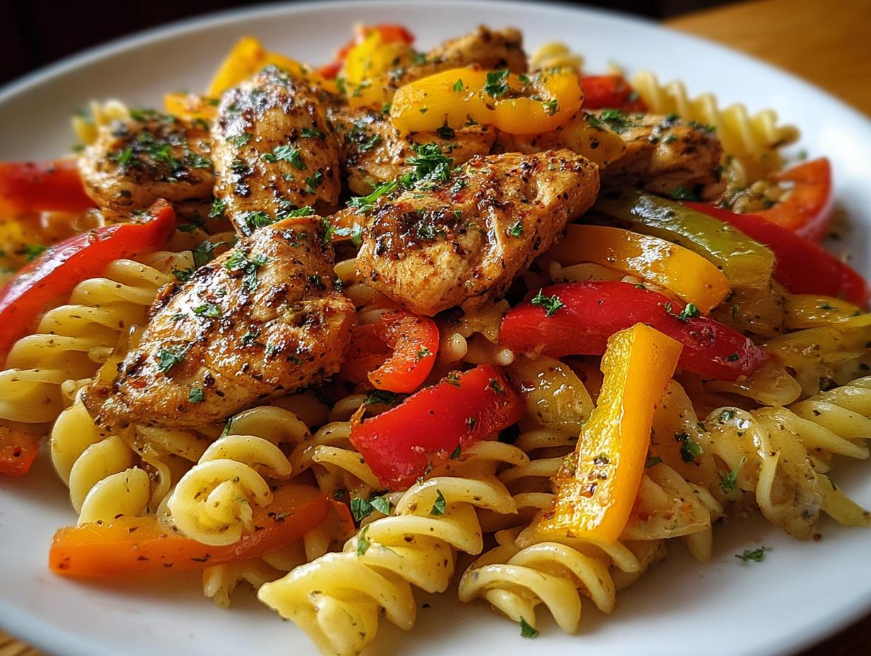 Roasted Pepper Chicken Pasta: 4 Easy Steps - Roasted Pepper Chicken Pasta - main visual representation