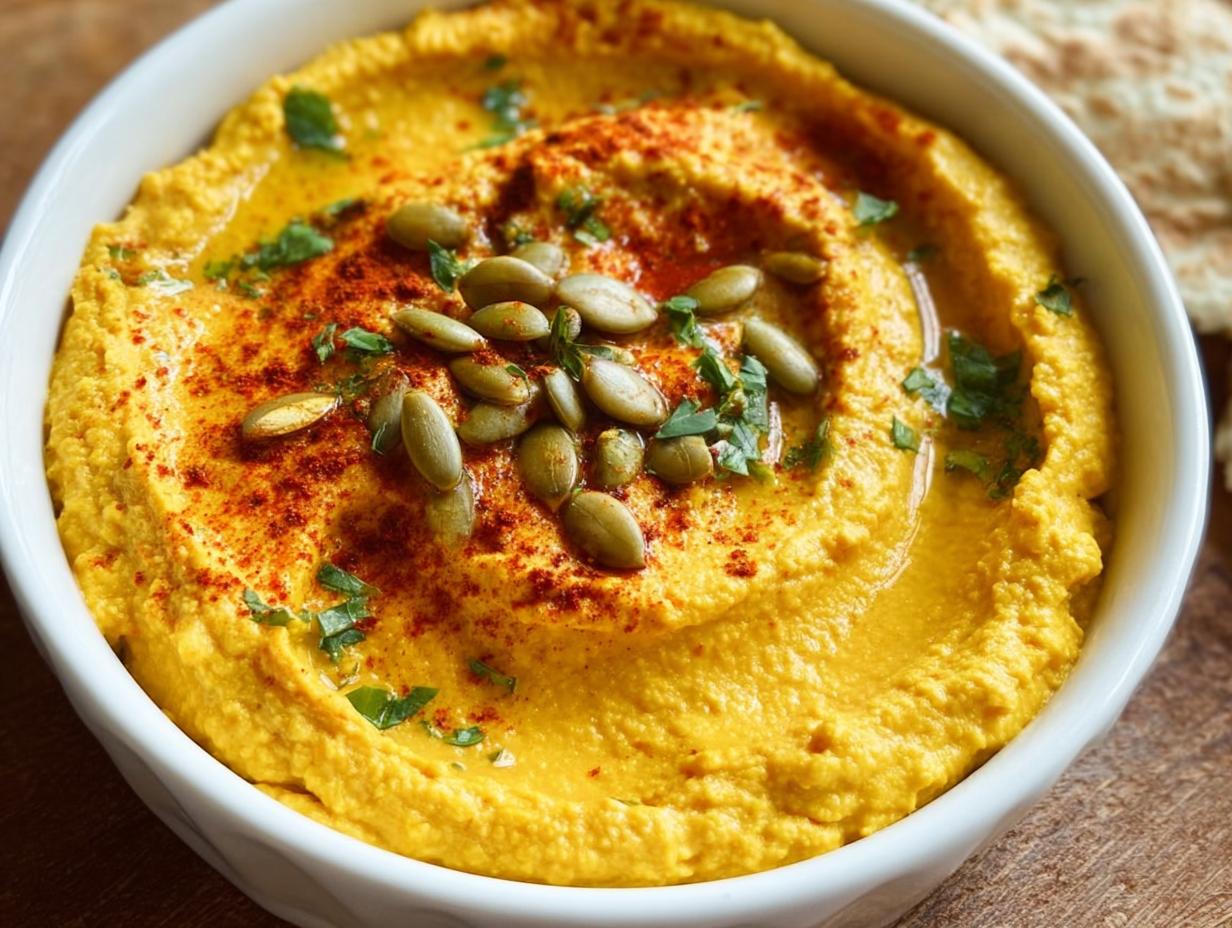 Roasted Pumpkin Hummus: 15 Min Magic - Roasted Pumpkin Hummus - additional detail