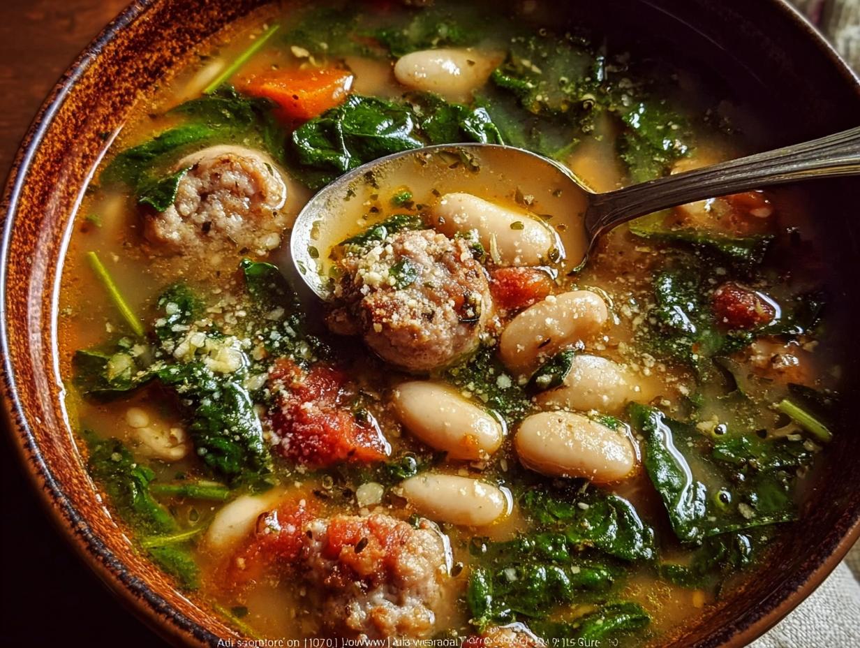 Sausage Bean Spinach Soup