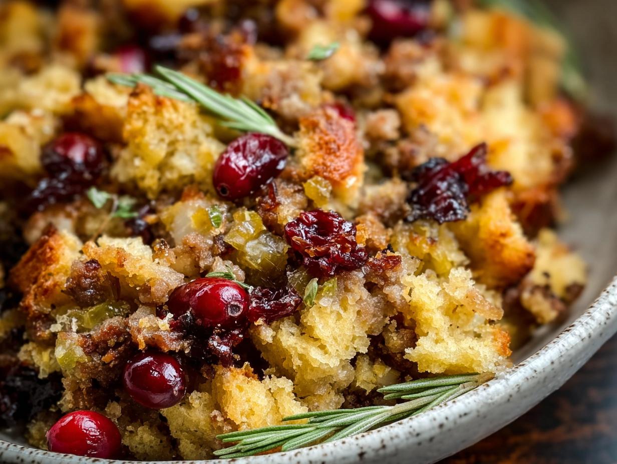 Favorite Sausage Cranberry Stuffing: 1 Easy Recipe 4 Favorite Sausage Cranberry Stuffing: 1 Easy Recipe - Sausage Cranberry Stuffing - ingredients being prepped
