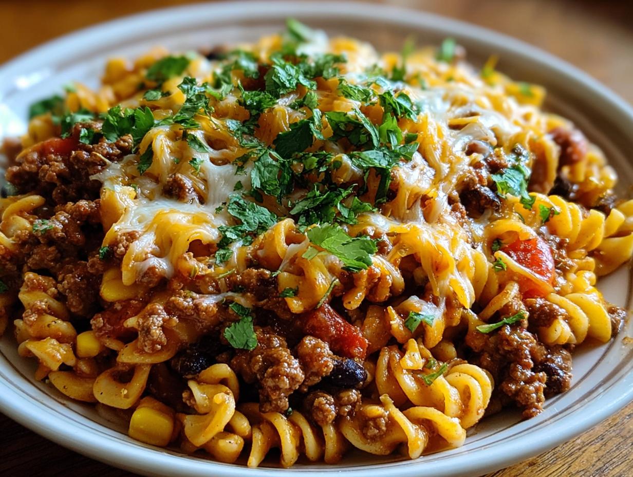 Slow Cooker Taco Pasta