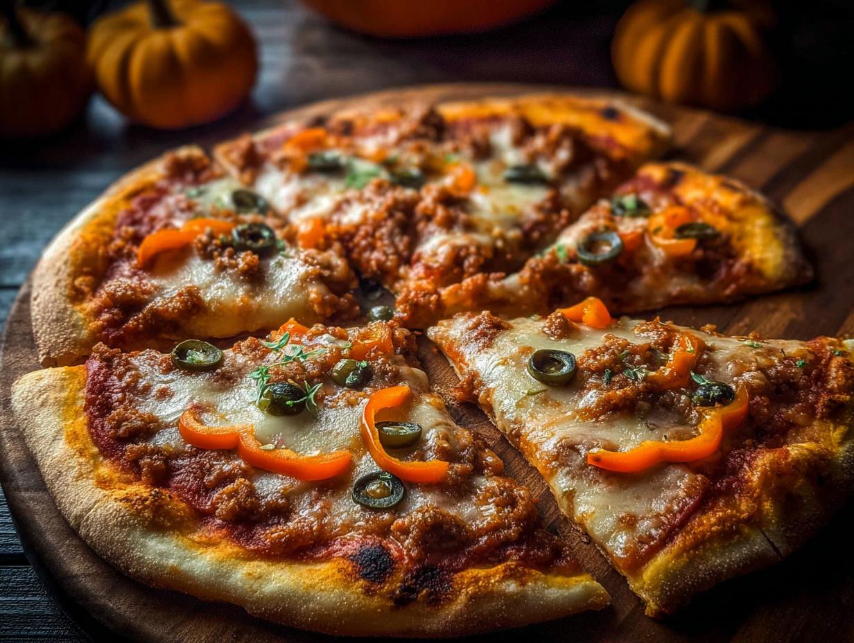 Spooky Pumpkin Pizza: 1 Magical Fall Recipe - Spooky Pumpkin Pizza - additional detail