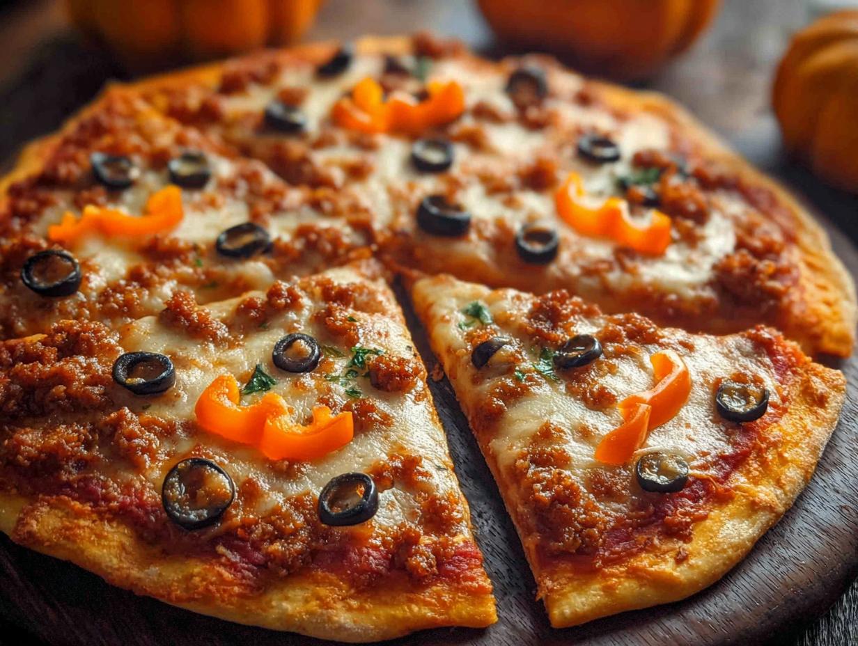 Spooky Pumpkin Pizza