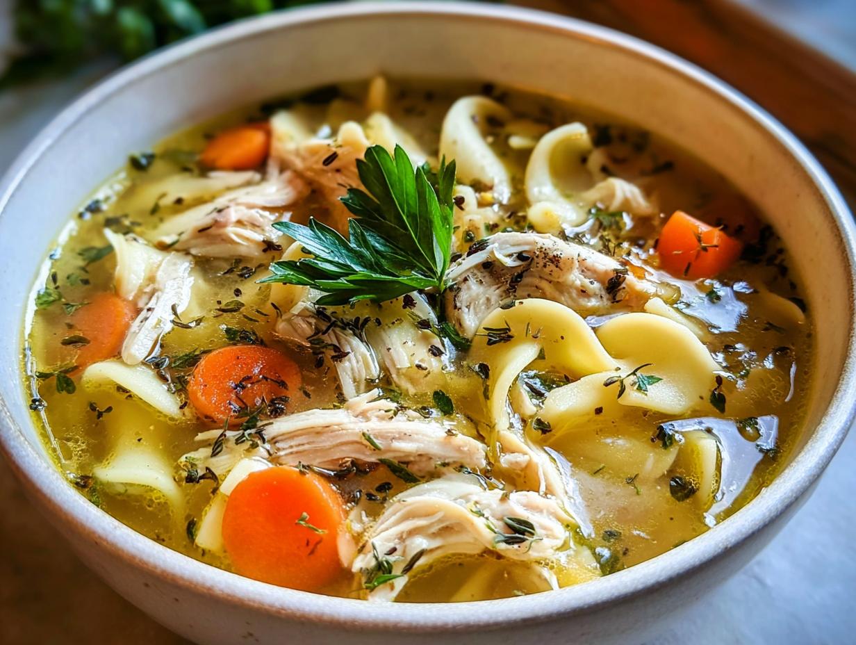 Nostalgic Turkey Noodle Soup: 8 Cups Comfort - Turkey Noodle Soup - close-up of a serving