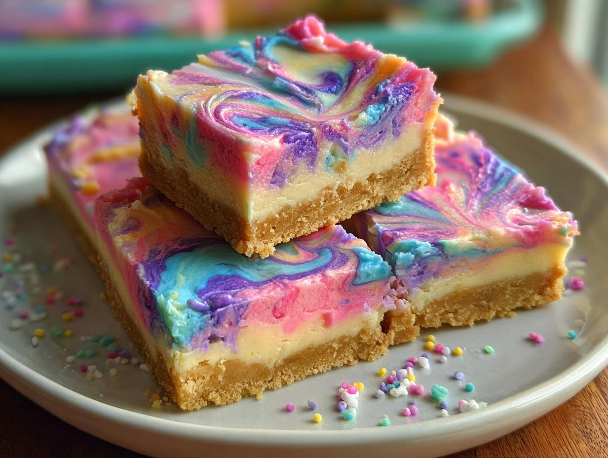 Unicorn Cheesecake Bars: 15 Min Magic - Unicorn Cheesecake Bars - additional detail