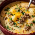 Cheesy Beef Potato Soup