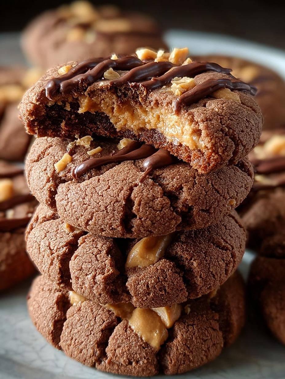 Decadent Chocolate Peanut Butter Cookies Recipe - Chocolate Peanut Butter Cookies - main visual representation