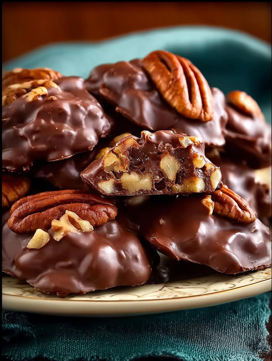 Chocolate Pecan Turtle Clusters: 12 Delectable Treats - Chocolate Pecan Turtle Clusters - main visual representation