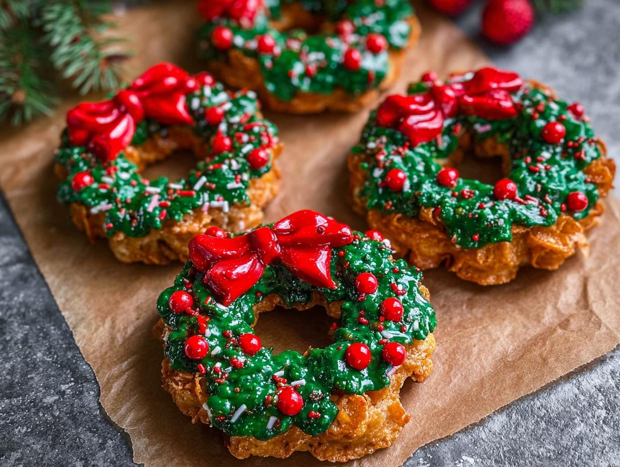 Cornflake Christmas Wreath Cookies