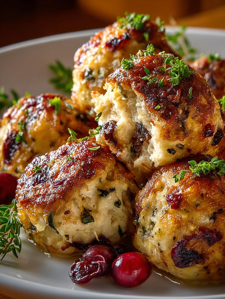 Cranberry Turkey Stuffing Balls