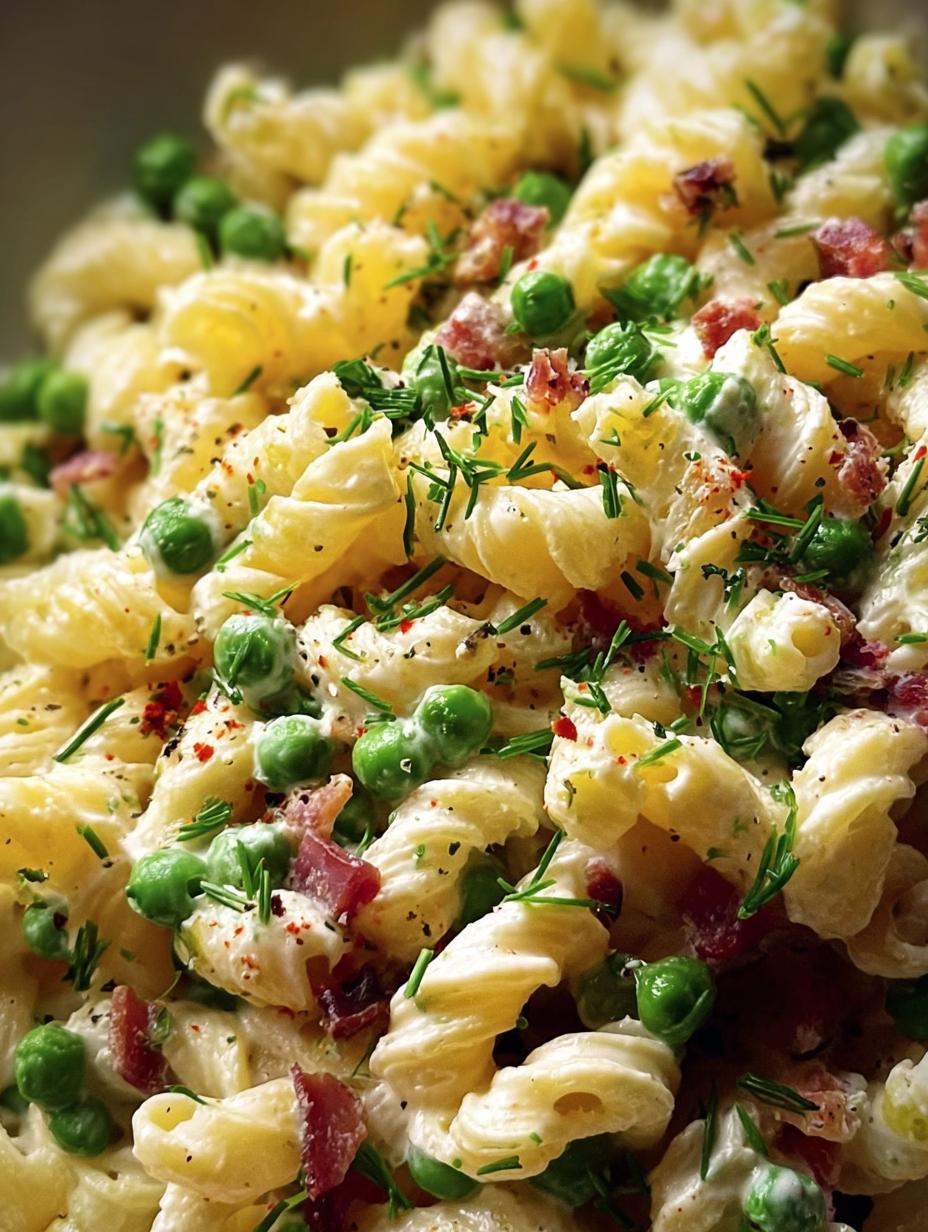 Amazing Creamy Peas Pasta Salad in 30 Min! 4 Amazing Creamy Peas Pasta Salad in 30 Min! - Creamy Peas Pasta Salad - main visual representation