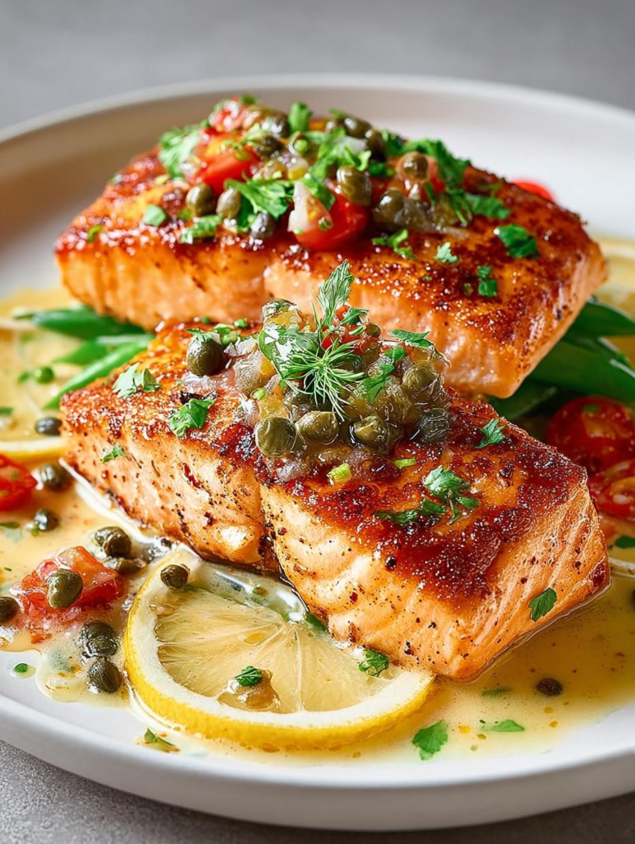 Creamy Salmon Piccata: 15-Minute Rich Dinner Delight - Creamy Salmon Piccata - additional detail