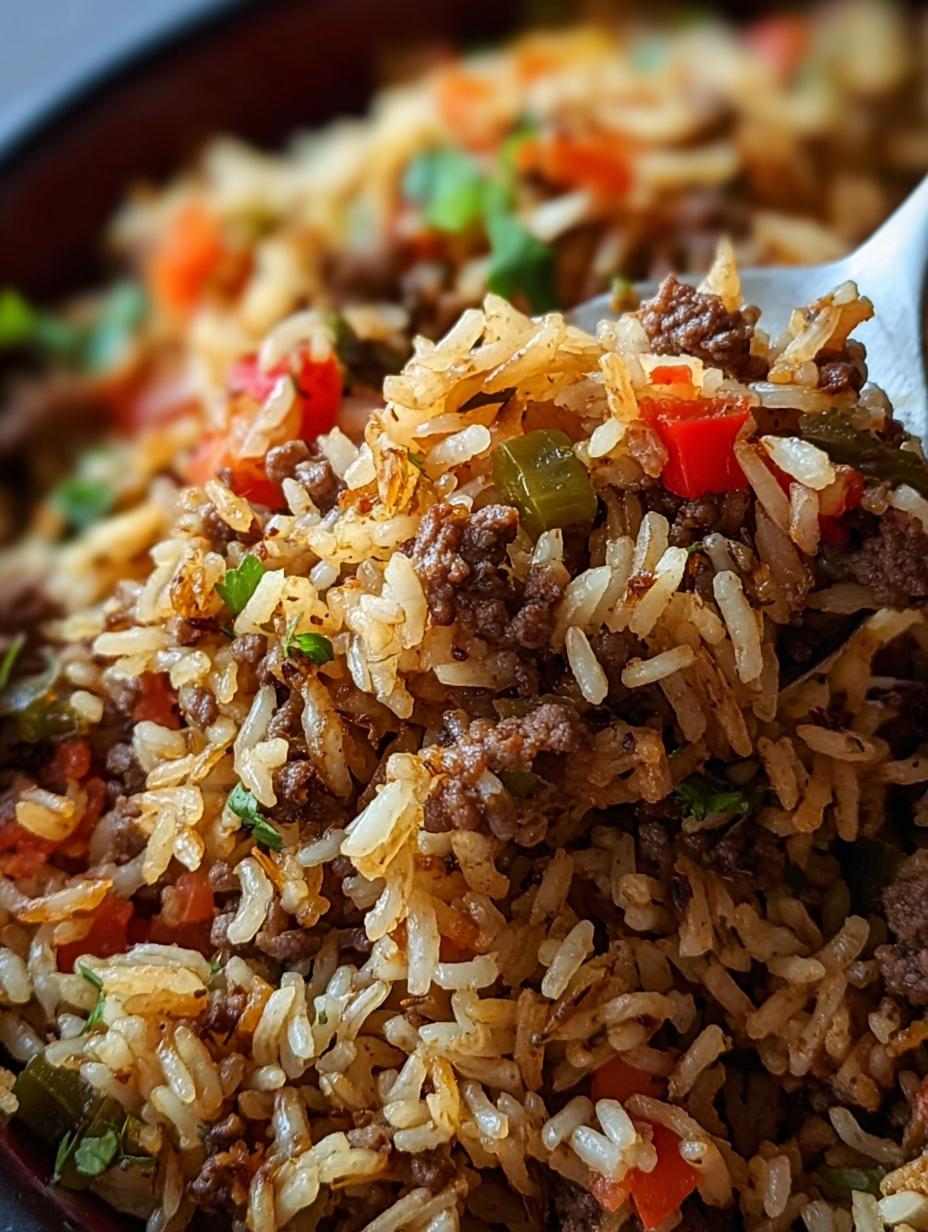 Dirty Rice Ground Beef: 30-Min Amazing Flavor - Delicious Dirty Rice Ground Beef served in a bowl with fresh parsley
