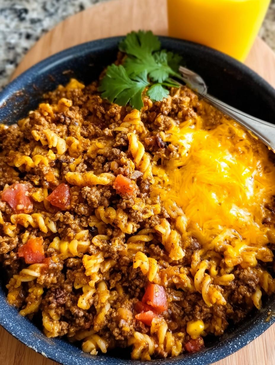 Amazing Ground Beef Pasta in 35 Minutes - Ground Beef Pasta - serving suggestion