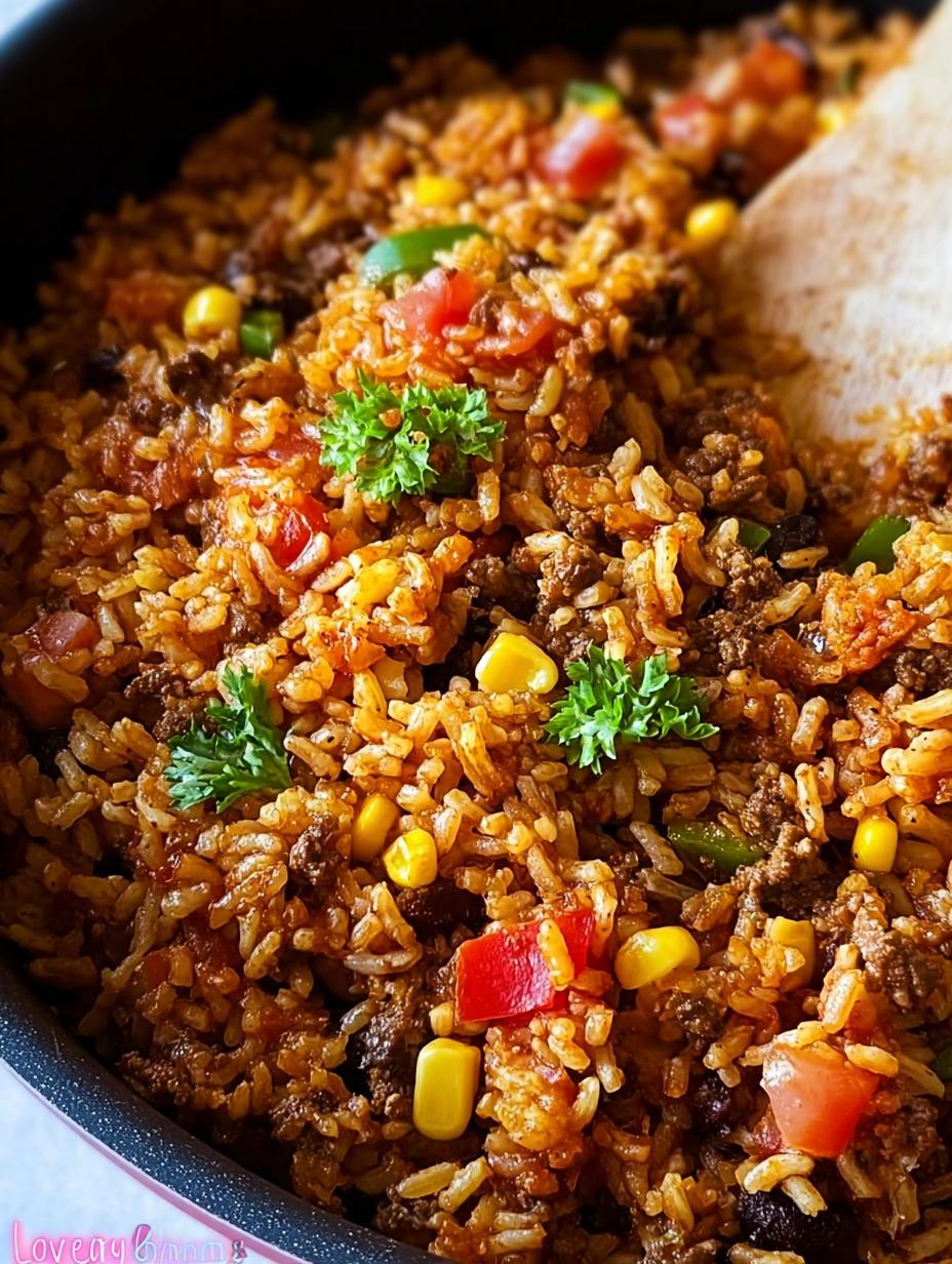 Mexican Beef Rice Skillet: My 30-Minute Amazing Meal 4 Irresistible Mexican Beef Rice Skillet with melted cheese and fresh cilantro, ready to serve
