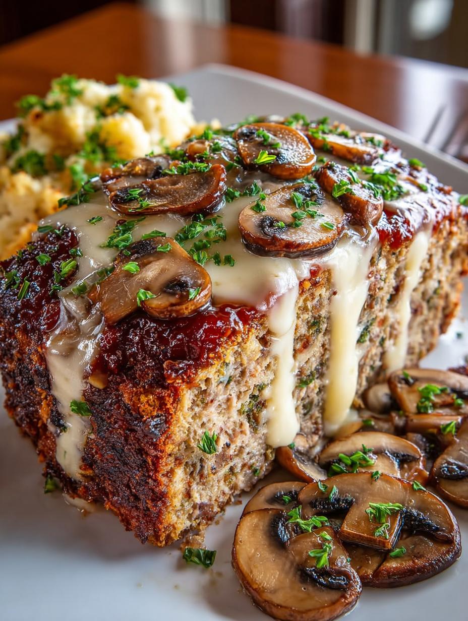 Mushroom Swiss Cheese Meatloaf