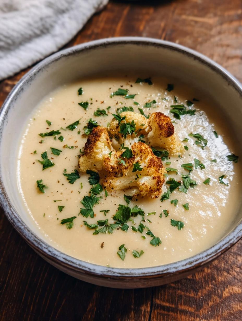 Roasted Cauliflower Soup: 1 Deliciously Easy Recipe - Roasted Cauliflower Soup - additional detail