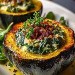 Stuffed Acorn Squash Spinach