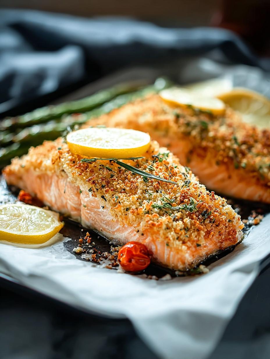 Baked Panko Crusted Salmon