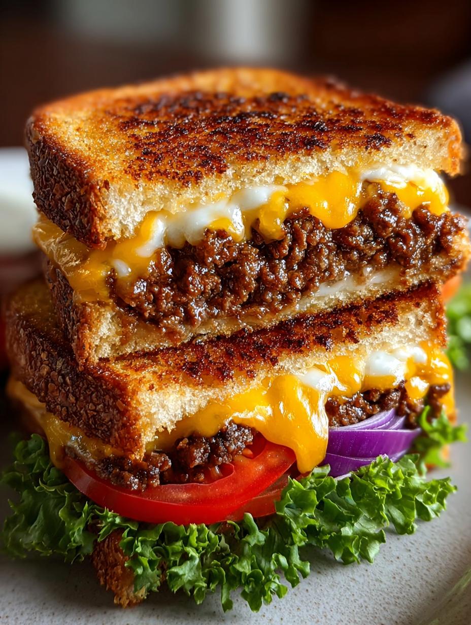 Cheeseburger Grilled Cheese Fusion: A Flavorful Delight 4 Cheeseburger Grilled Cheese Fusion: A Flavorful Delight - Cheeseburger Grilled Cheese Fusion - main visual representation