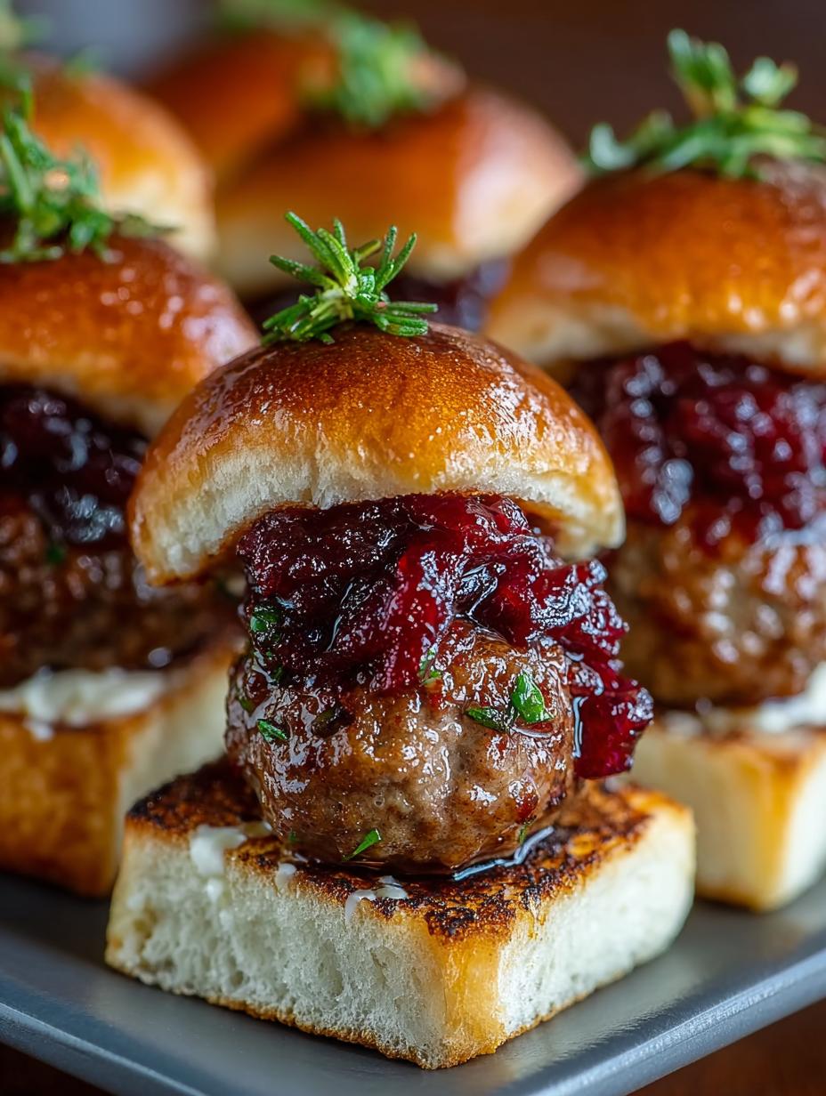 Cranberry Sauce Meatball Sliders