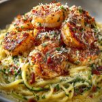 Creamy Garlic Shrimp Parmesan
