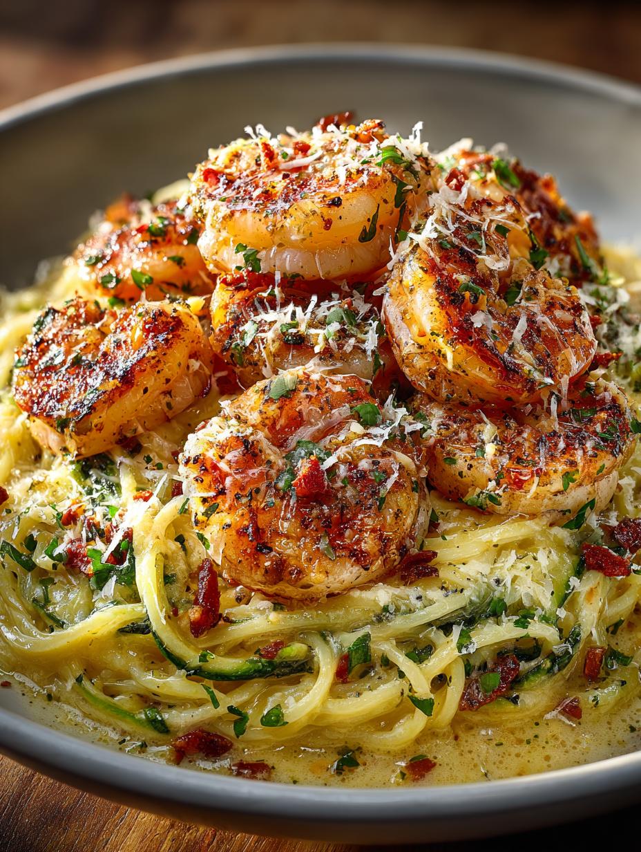 Creamy Garlic Shrimp Parmesan