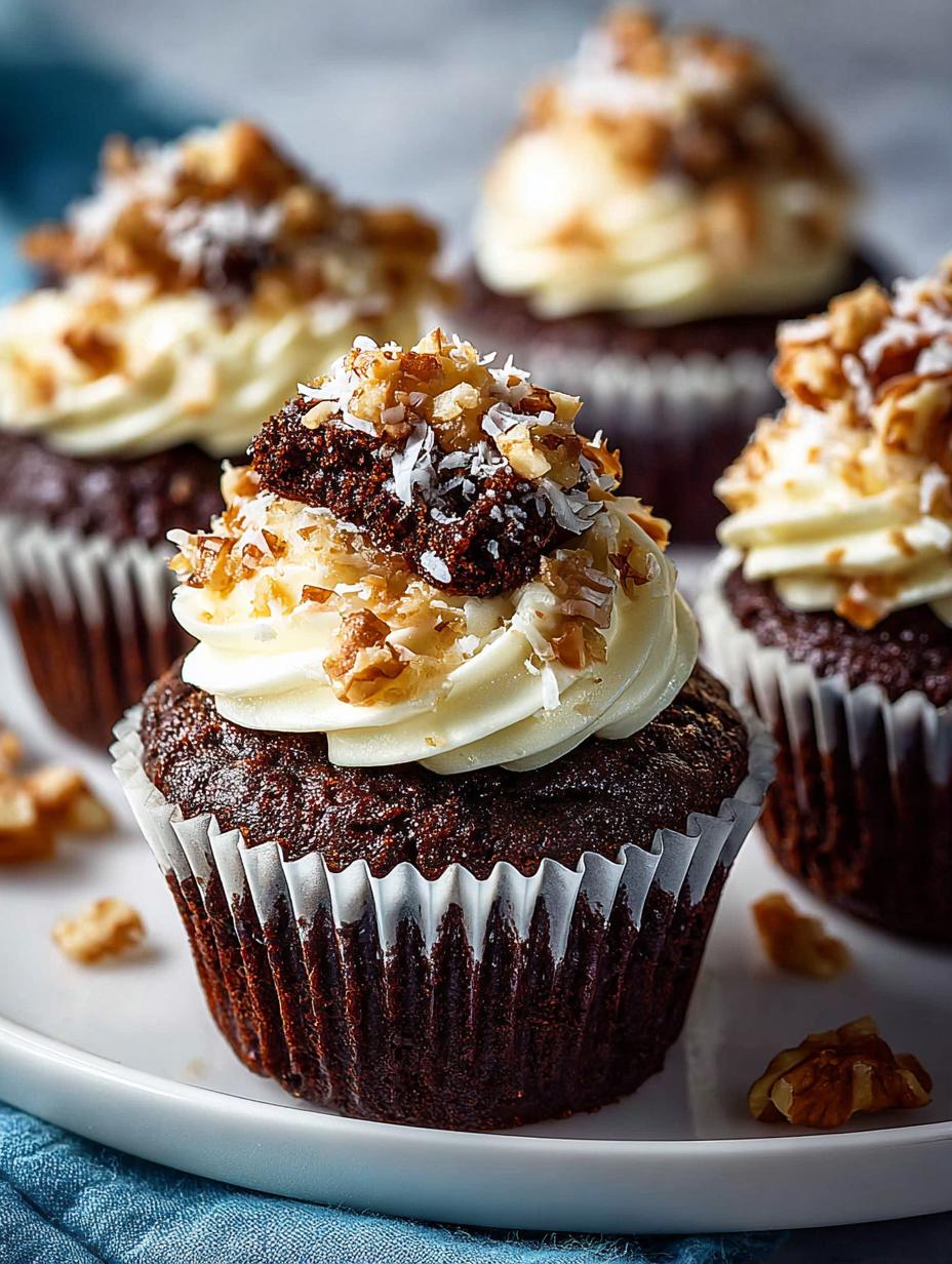 German Chocolate Cupcakes