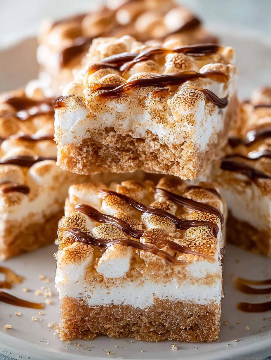 Delicious Marshmallow Cinnamon Toast Crunch Bars with toppings
