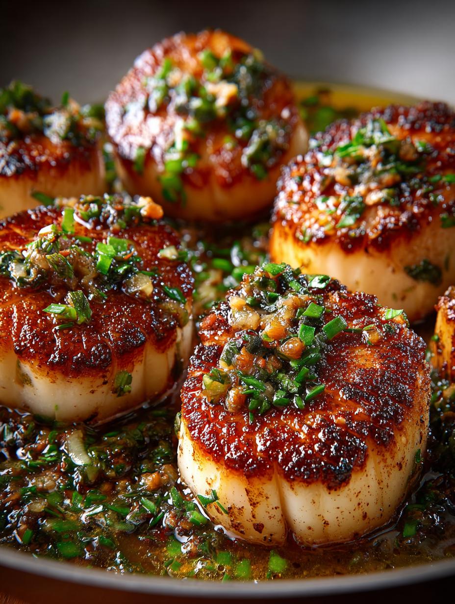 Pan Seared Scallops Browned