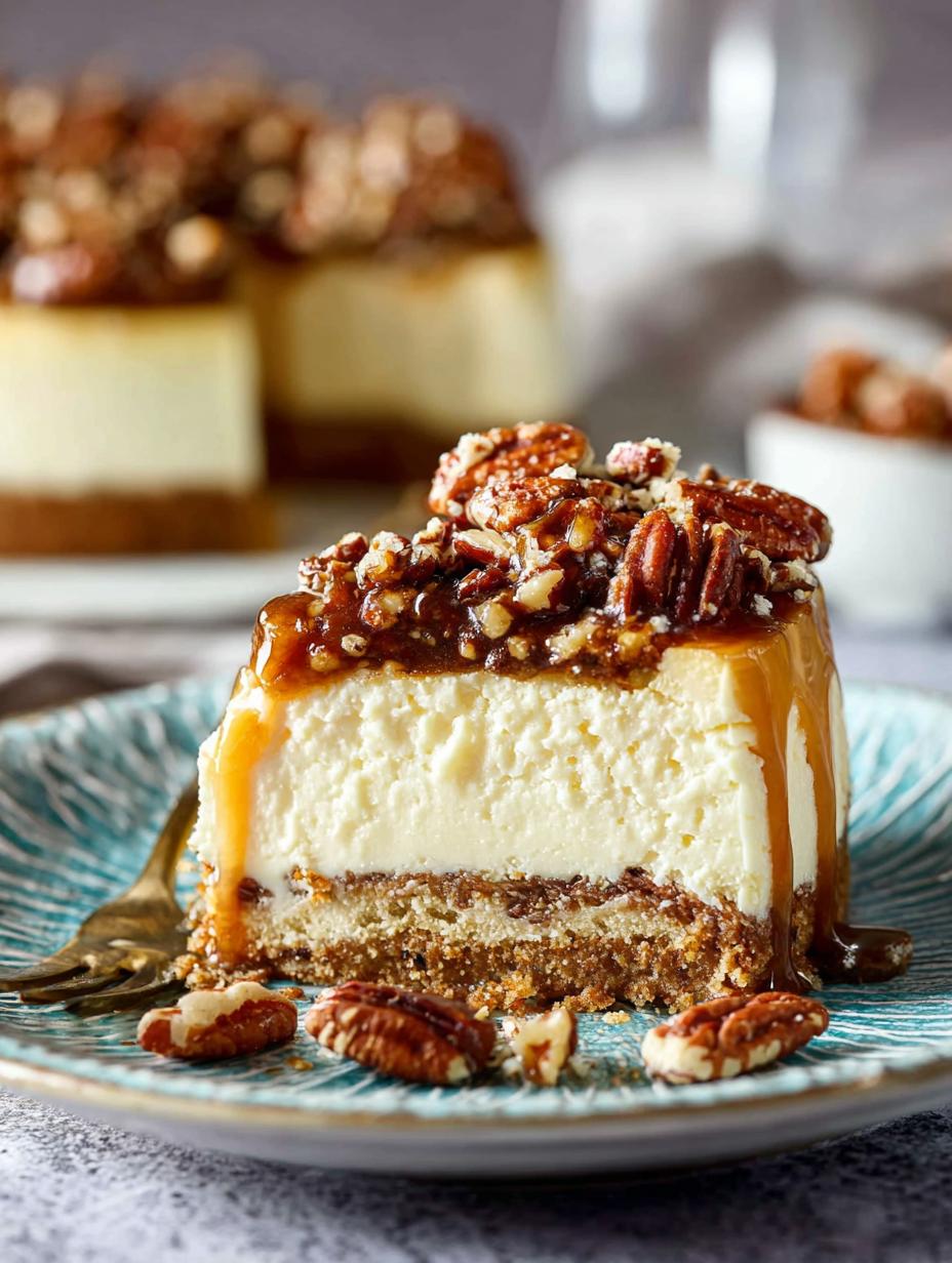 Decadent Pecan Praline Cheesecake Recipe to Indulge In - Pecan Praline Cheesecake - additional detail