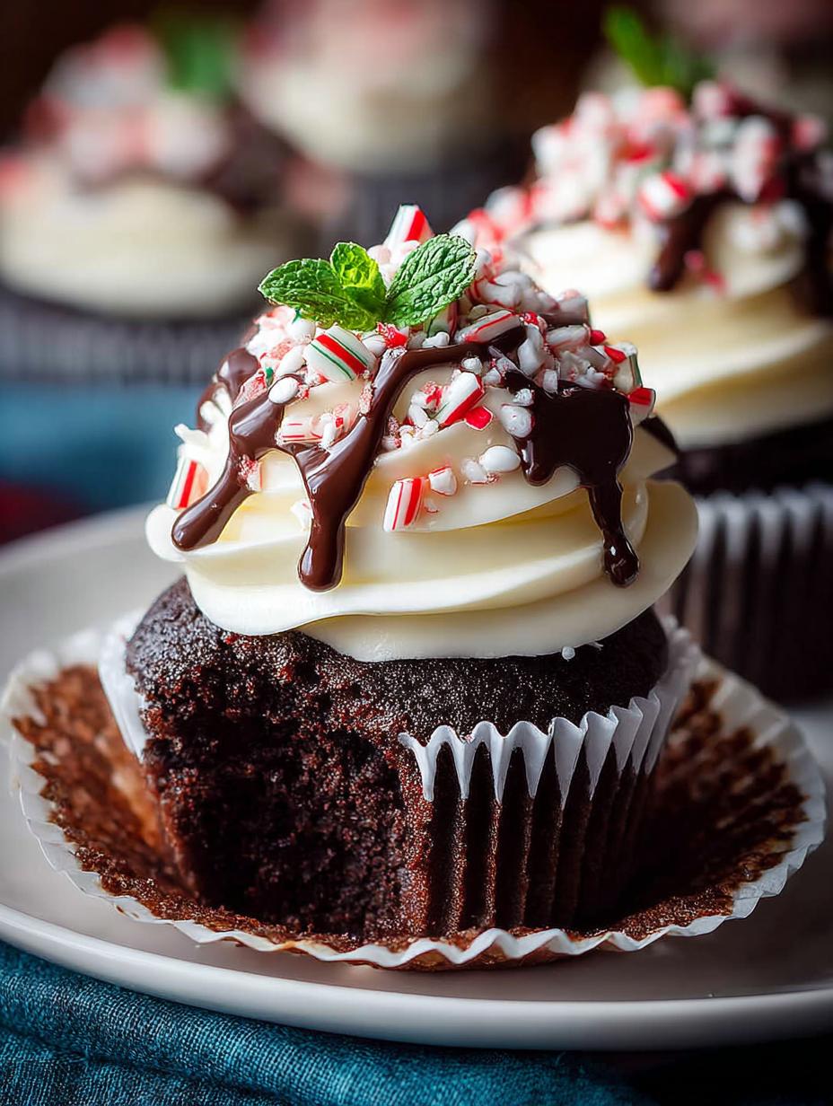 Delicious Peppermint Mocha Cupcakes for the Holidays - Peppermint Mocha Cupcakes - additional detail