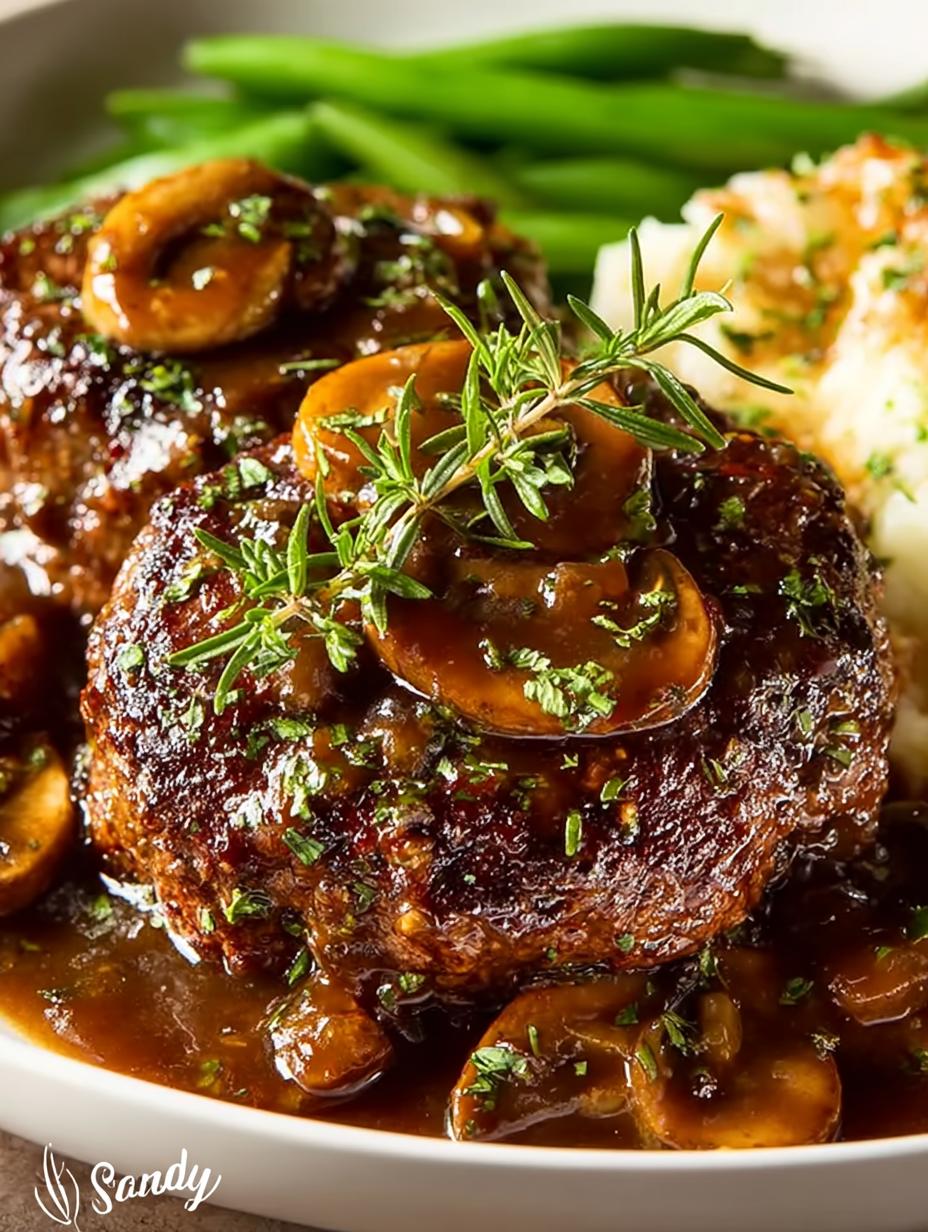 Homemade Salisbury Steak with Savory Gravy - Salisbury Steak - main visual representation
