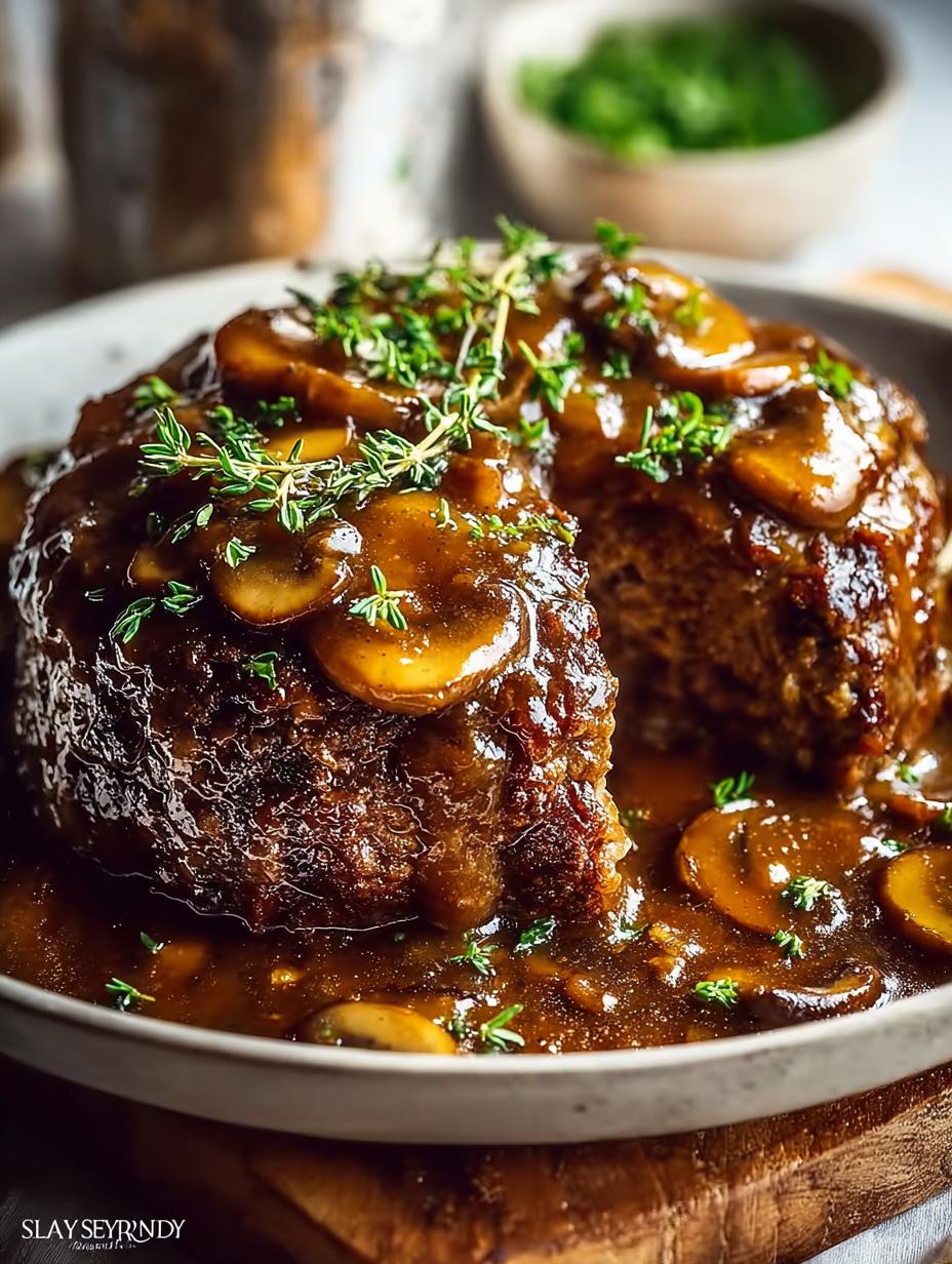 Homemade Salisbury Steak with Savory Gravy - Salisbury Steak - additional detail