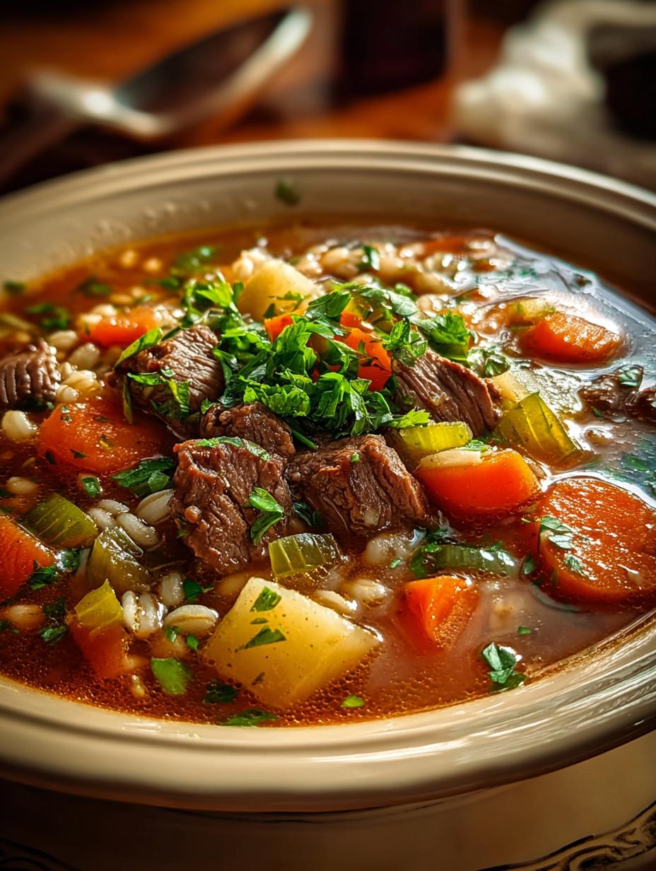 Beef Barley Vegetable Soup: 6 Hearty and Healthy Ways - Beef Barley Vegetable Soup - additional detail