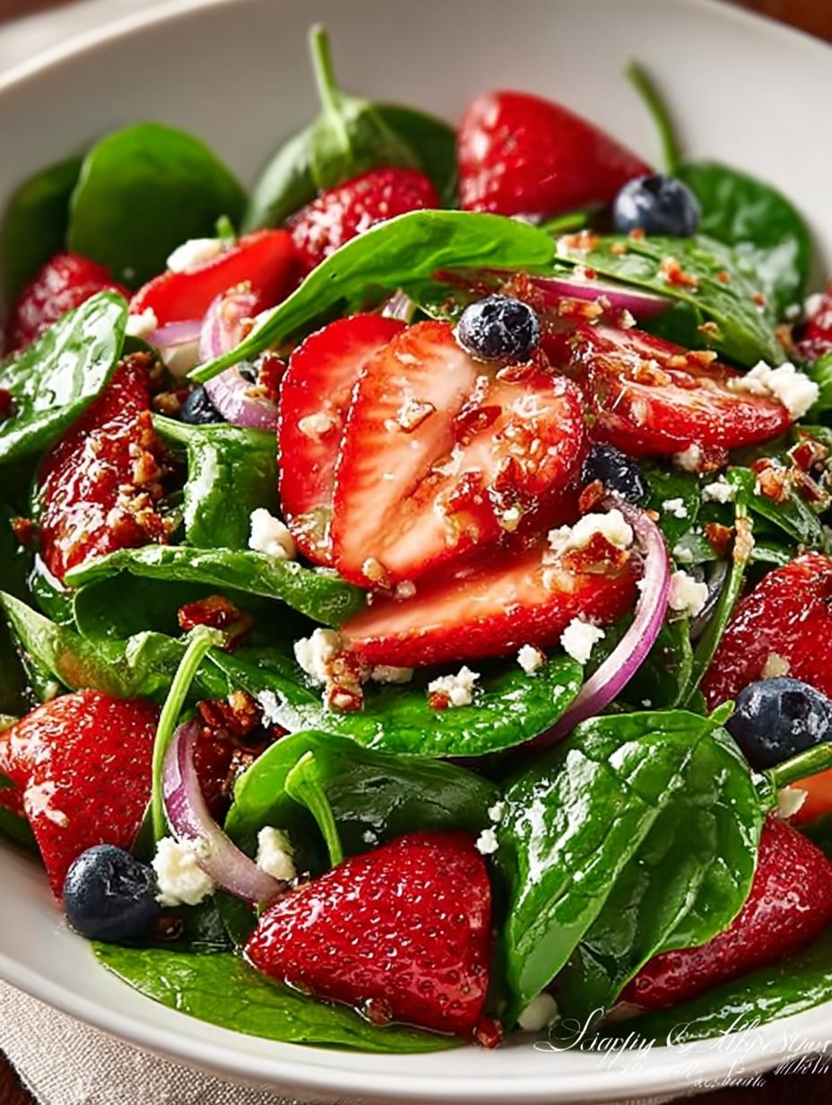 Delicious Berry Spinach Salad for Healthy Living - Berry Spinach Salad - main visual representation