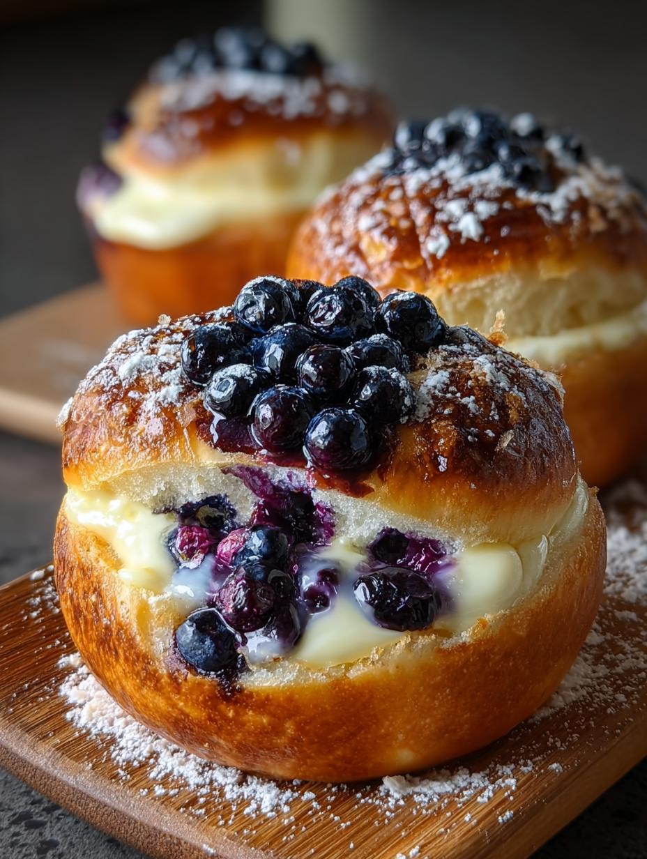Blueberry Cheesecake Brioche Buns