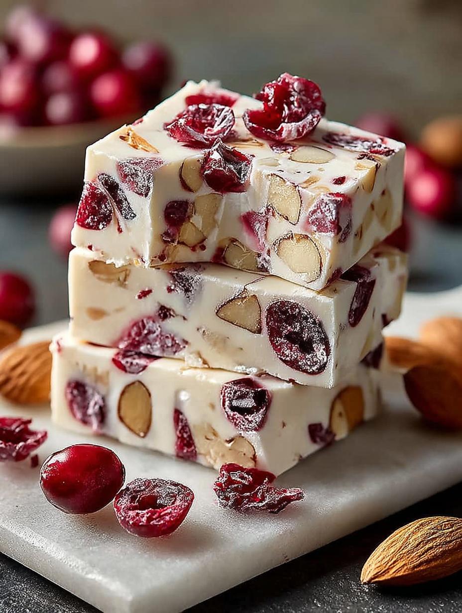 Indulge in 7 Heavenly Cranberry Almond Nougat Treats - Cranberry Almond Nougat - main visual representation