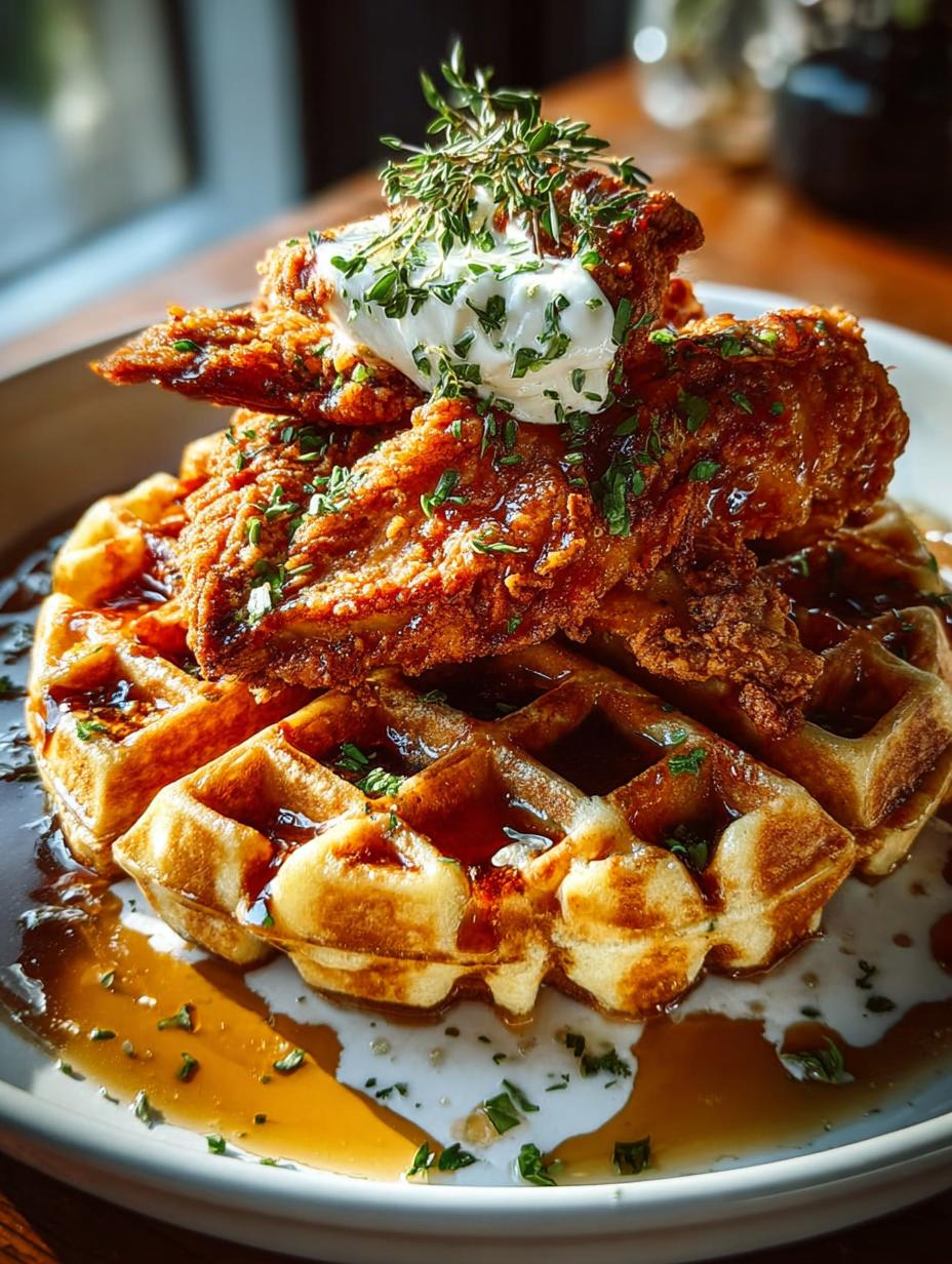 Crispy Chicken Waffles Delight
