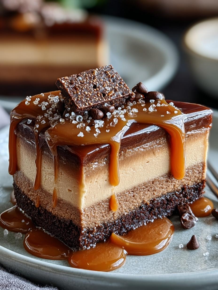 Keto Caramel Mocha Cheesecake
