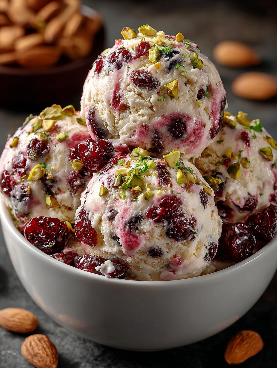 Keto Pistachio Cranberry Blizzard