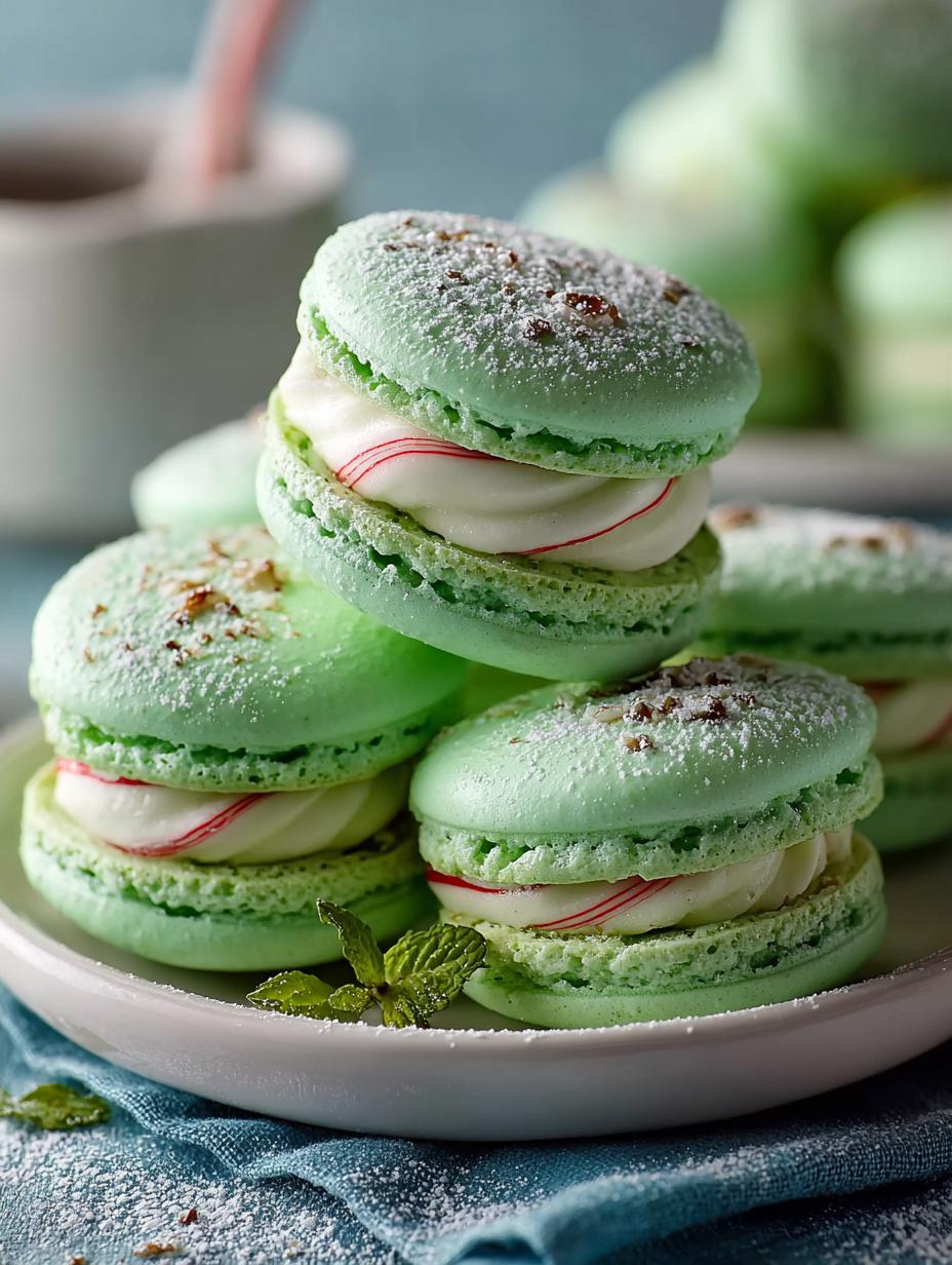 Peppermint Macarons Delightful