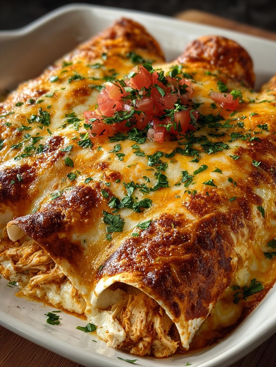 Queso Chicken Enchiladas Bake