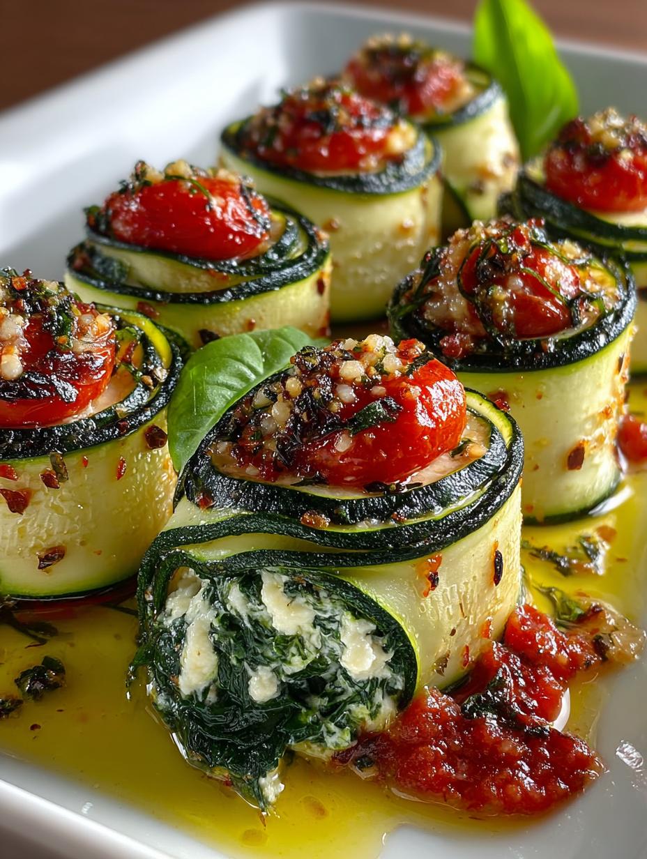 Vegan Zucchini Spinach Rollatini